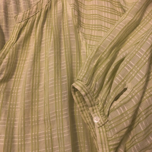 Talbots Green/White shirt - Picture 4 of 6